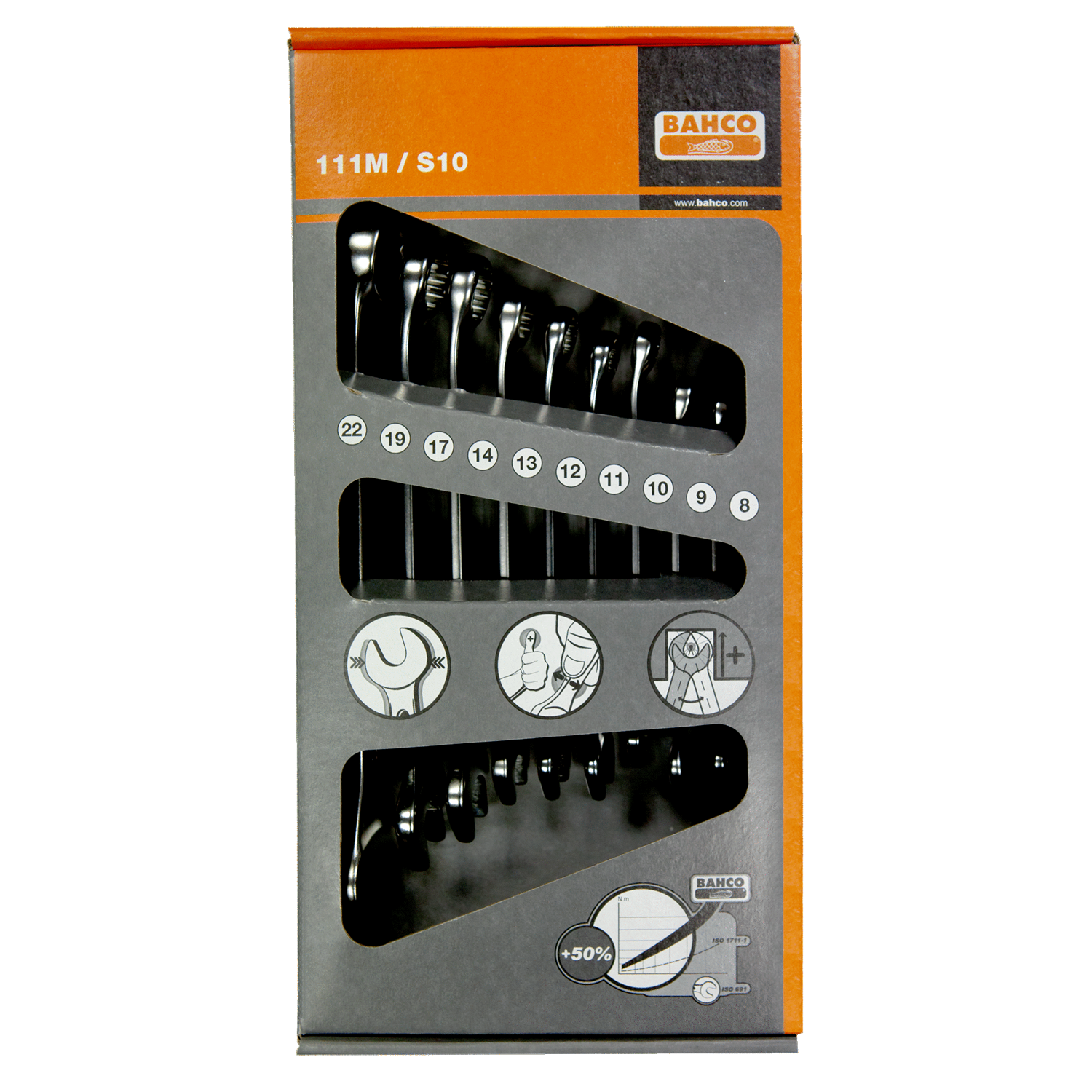 BAHCO 111M/ Metric Flat Combination Wrench Set Cardboard Box - Premium Combination Wrench Set from BAHCO - Shop now at Yew Aik.