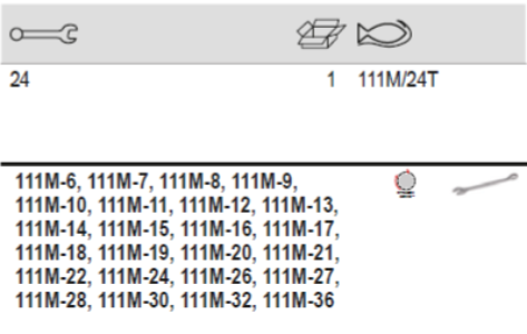 BAHCO 111M/24T Metric Flat Combination Wrench Set - 24 Pcs - Premium Flat Combination Wrench Set from BAHCO - Shop now at Yew Aik.