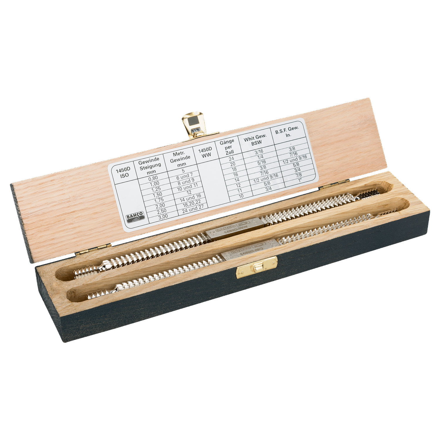BAHCO 1450D/2 Double Thread Tools Restorers Set in Wooden Box - Premium Thread Tools from BAHCO - Shop now at Yew Aik.
