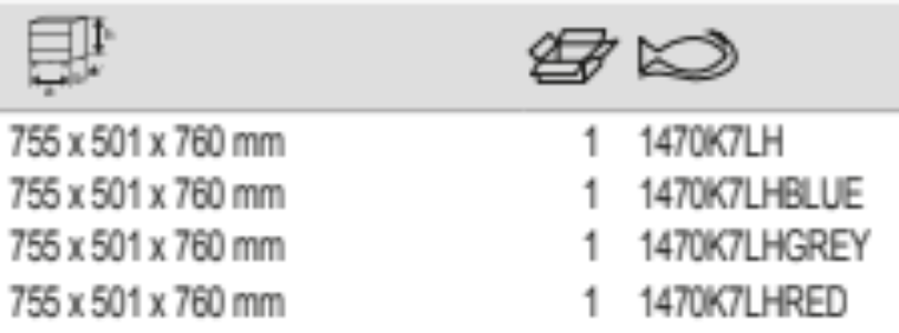 BAHCO 1470K7LH 26” Low Height Tool Trolleys with 7 Drawers - Premium Tool Trolley from BAHCO - Shop now at Yew Aik.