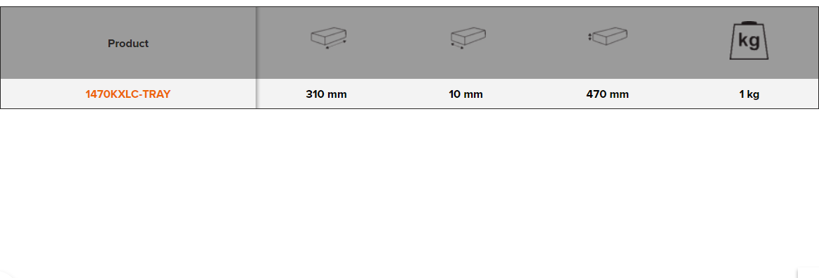 BAHCO 1470KXLC-TRAY Metallic Adjustable Trays for Side Cabinet - Premium Trays from BAHCO - Shop now at Yew Aik.
