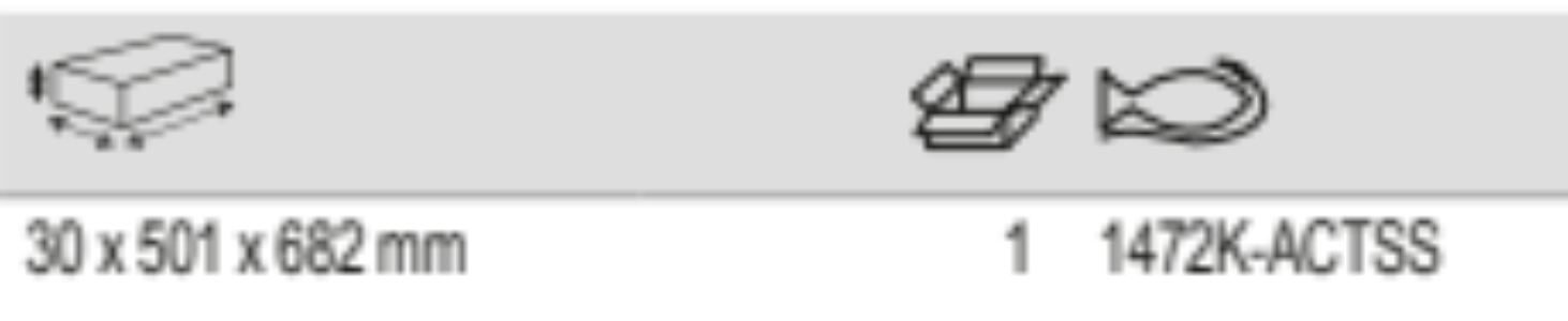 BAHCO 1472K-ACTSS Stainless Steel Tops Storage HUB Tool Trolleys - Premium Tool Trolley from BAHCO - Shop now at Yew Aik.