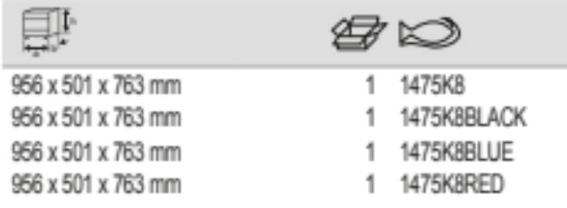 BAHCO 1475K8 26” Classic C75 Tool Trolleys with 8 Drawers - Premium Tool Trolley from BAHCO - Shop now at Yew Aik.