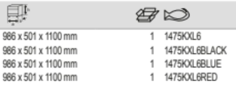 BAHCO 1475KXL6 40” Classic C75 Tool Trolleys with 6 Drawers - Premium Tool Trolley from BAHCO - Shop now at Yew Aik.