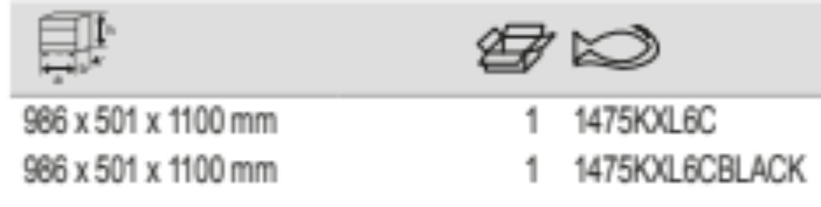 BAHCO 1475KXL6C 40” Classic C75 Tool Trolleys with Drawers - Premium Tool Trolley from BAHCO - Shop now at Yew Aik.