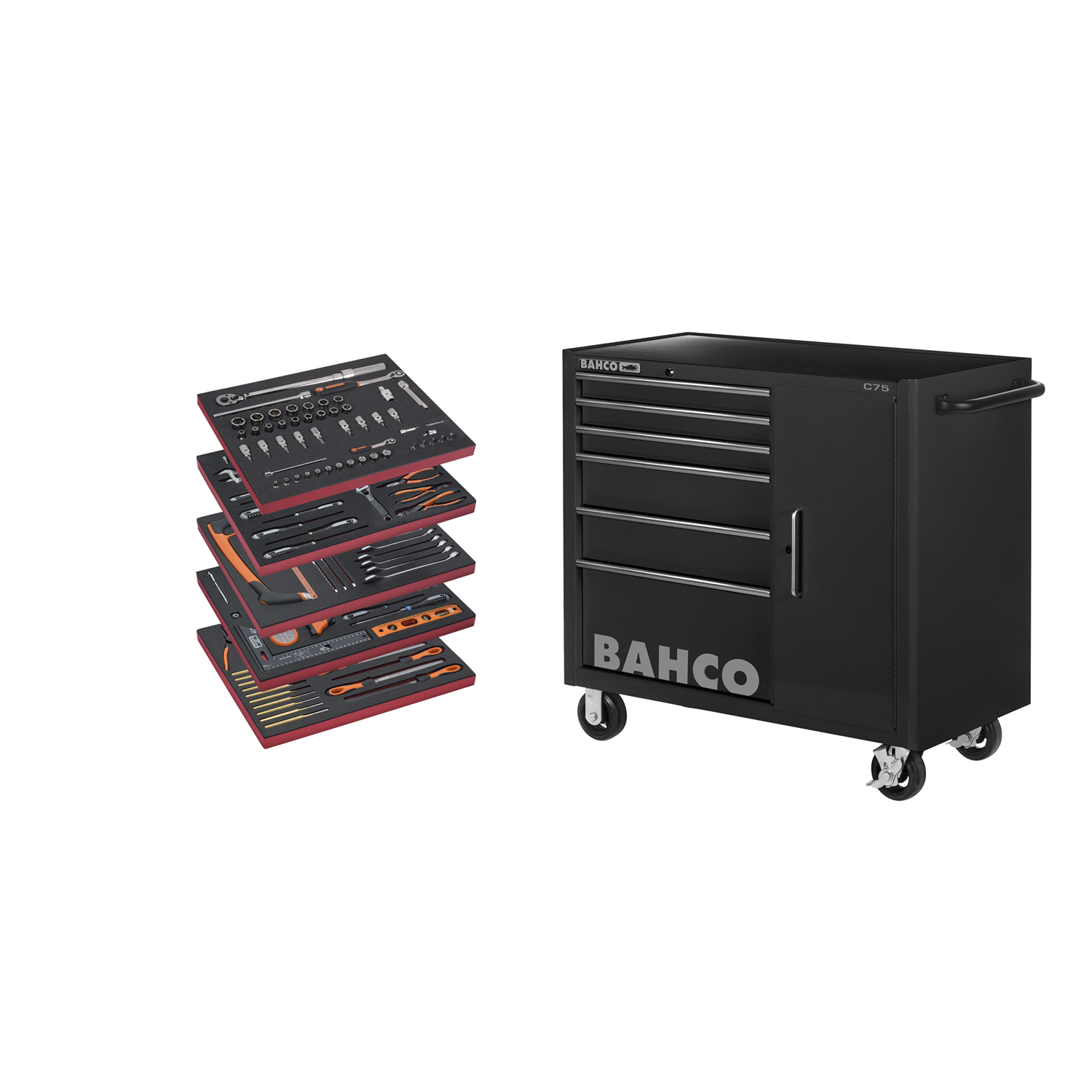 BAHCO 1475KXL6CBK-FF6 Tool Trolley General Purpose Tool Kit - Premium Tool Kit from BAHCO - Shop now at Yew Aik.