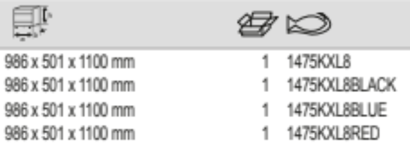 BAHCO 1475KXL8 40” Classic C75 Tool Trolleys with 8 Drawers - Premium Tool Trolley from BAHCO - Shop now at Yew Aik.