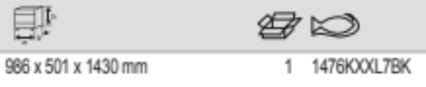 BAHCO 1476KXXL7BK 53" Tool Trolleys with 7 Drawers (BAHCO Tools) - Premium Tool Trolley from BAHCO - Shop now at Yew Aik.