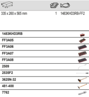 BAHCO 1483KHD3RB-FF2 Metallic Tool Box Aviation Toolkit - 152 Pcs - Premium Toolkit from BAHCO - Shop now at Yew Aik.