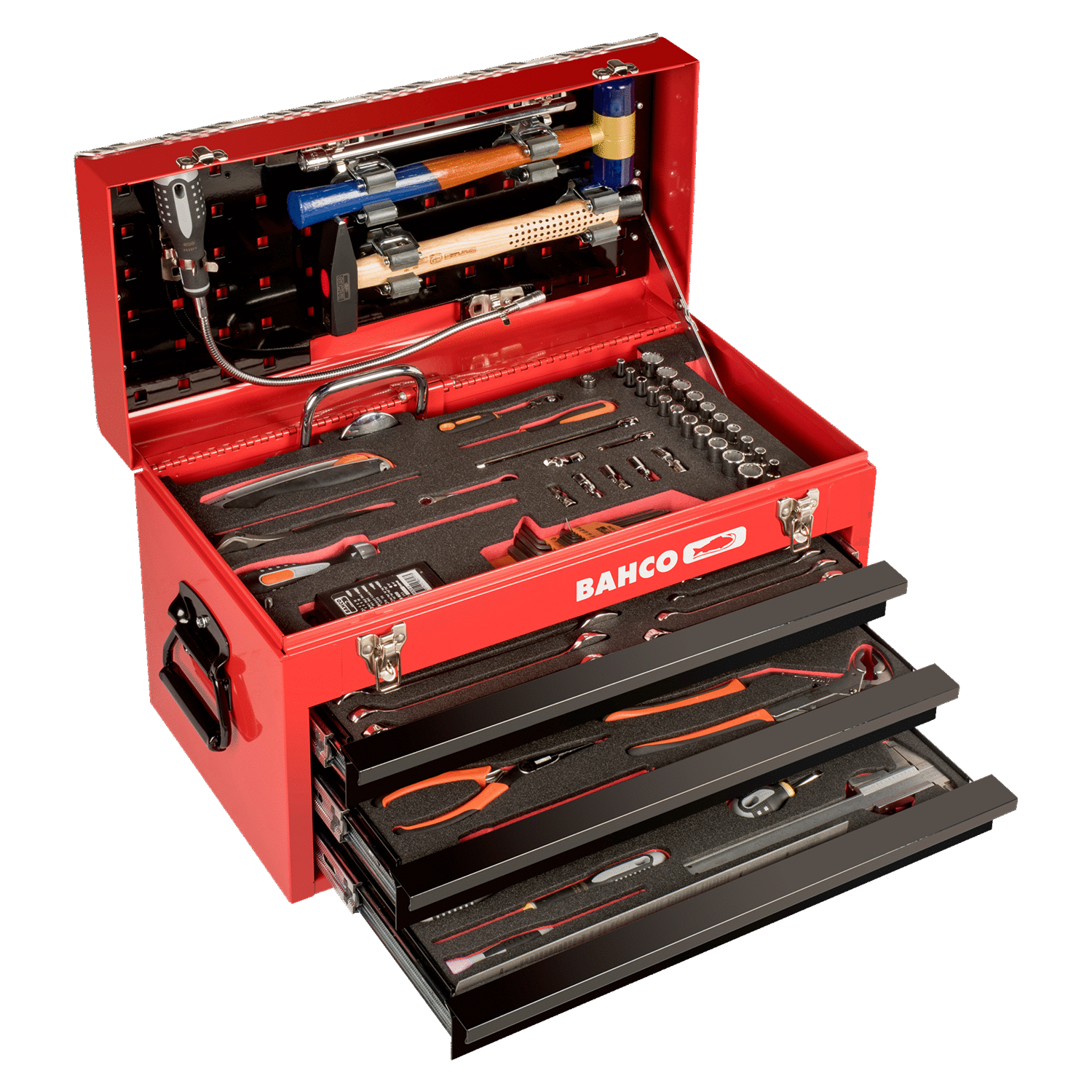 BAHCO 1483KHD3RB-FF7 Metallic Tool Box Aviation Tool Kit 124 pcs - Premium Tool Kit from BAHCO - Shop now at Yew Aik.