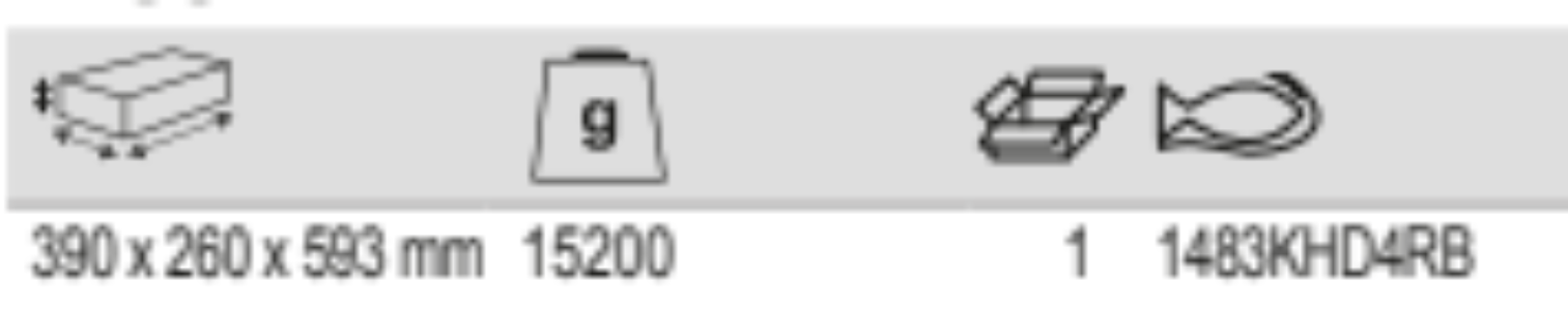 BAHCO 1483KHD4RB Heavy Duty Metallic Tool Boxes with 4 Drawers - Premium Metallic Tool Boxes from BAHCO - Shop now at Yew Aik.