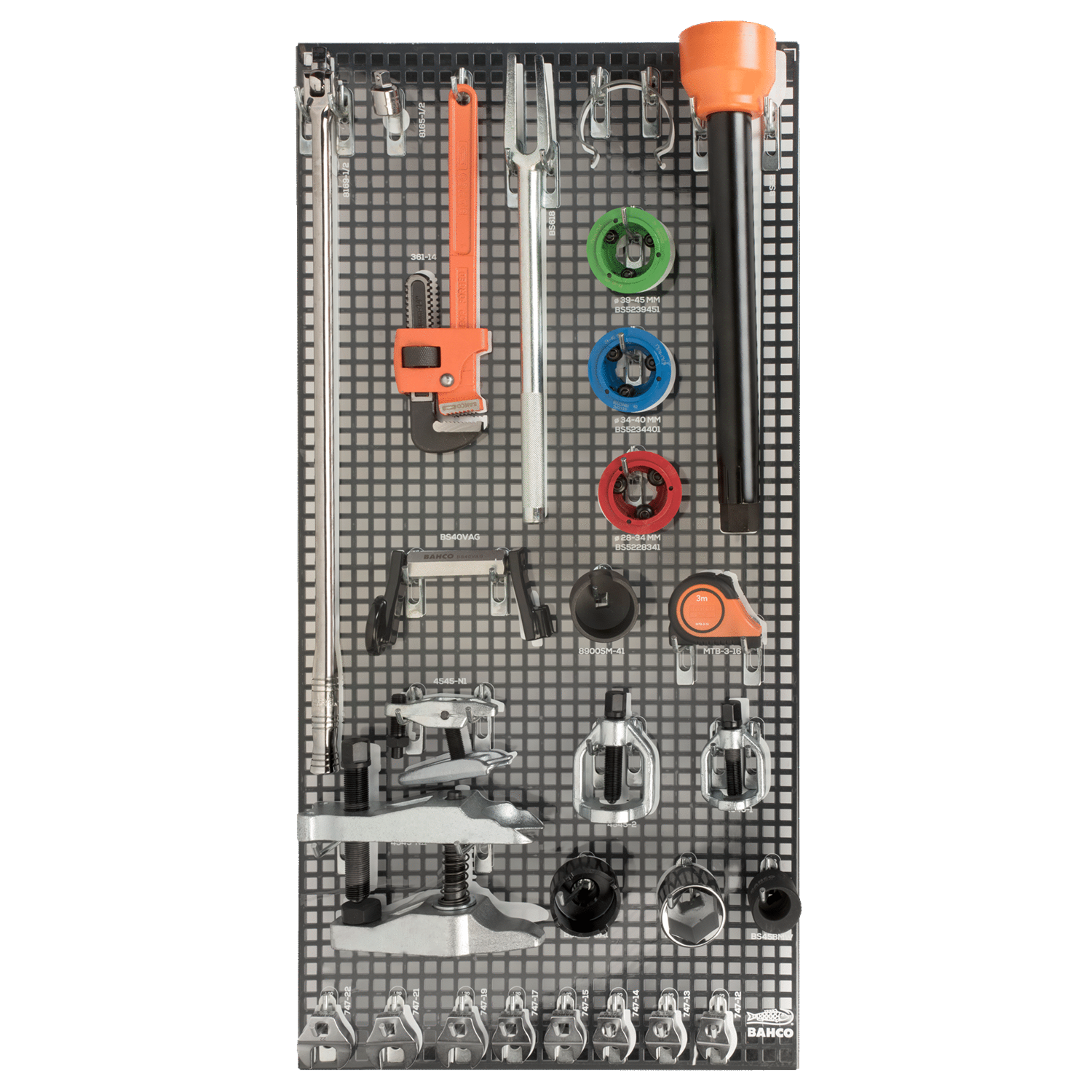 BAHCO 1495TP-AUTO-M4 Tool Panel Auto Repair Tool Kit - 23 pcs - Premium Tool Panel from BAHCO - Shop now at Yew Aik.