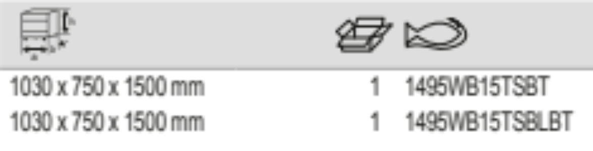 BAHCO 1495WB15TSBT Heavy Duty Steel Top Workbenches & Bottom Tray - Premium Steel Top Workbenches from BAHCO - Shop now at Yew Aik.