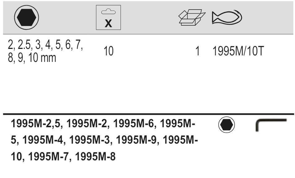 BAHCO 1995M/10T Metric Hexagon Key Set Phosphate Finish - 10 Pcs - Premium Hexagon Key Set from BAHCO - Shop now at Yew Aik.