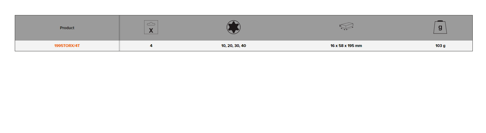 BAHCO 1995TORX/ Long TORX Hexagon Key Set - 4 Pcs - Premium Hexagon Key Set from BAHCO - Shop now at Yew Aik.