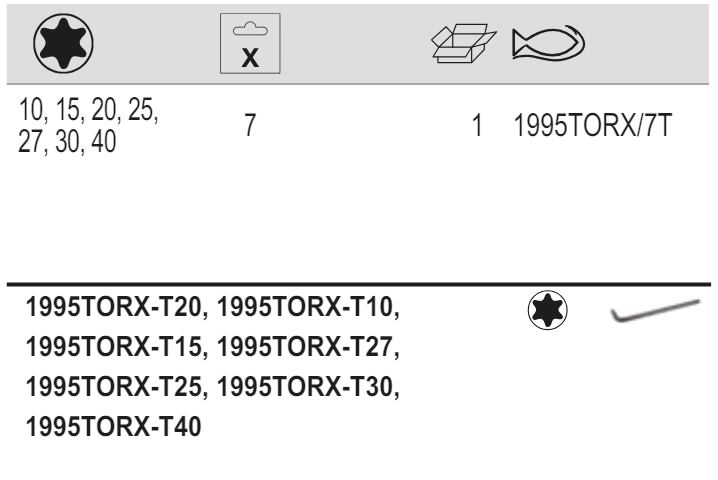 BAHCO 1995TORX/7T Long TORX Hexagon Key Set Phosphate 7 Pcs - Premium Hexagon Key Set from BAHCO - Shop now at Yew Aik.