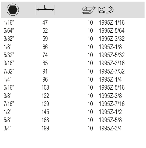 BAHCO 1995Z Imperial Hexagon Key with Phosphate Finish - Premium Hexagon Key from BAHCO - Shop now at Yew Aik.