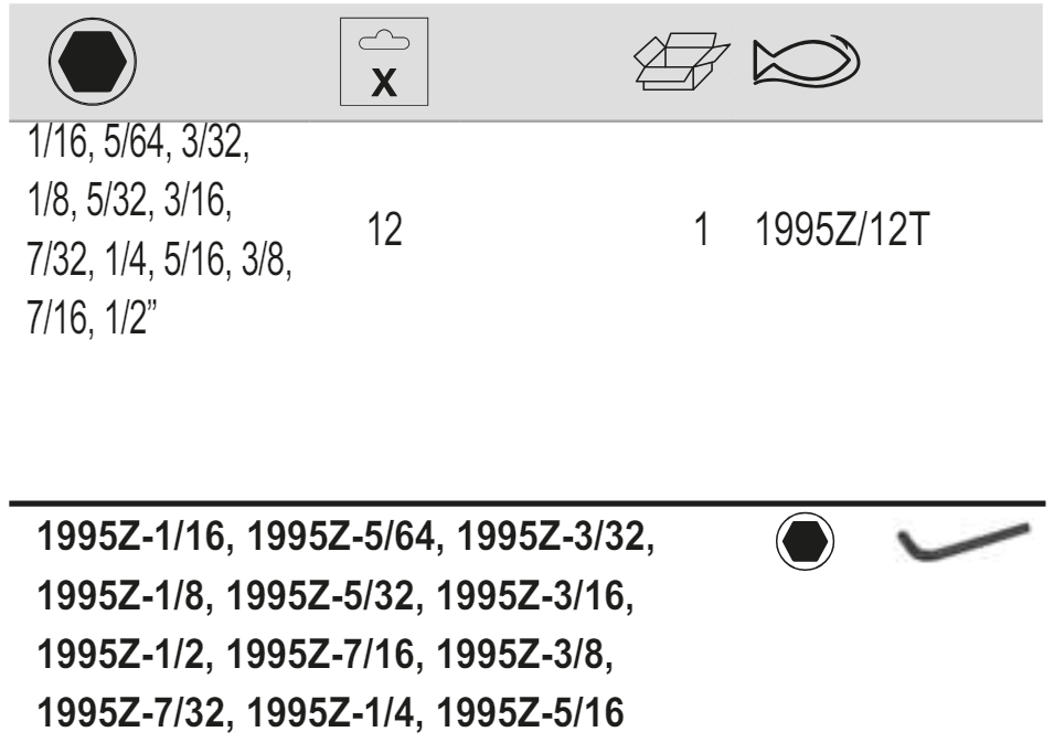 BAHCO 1995Z/12T Imperial Hexagon Key Set Phosphate Finish 12 Pcs - Premium Hexagon Key Set from BAHCO - Shop now at Yew Aik.