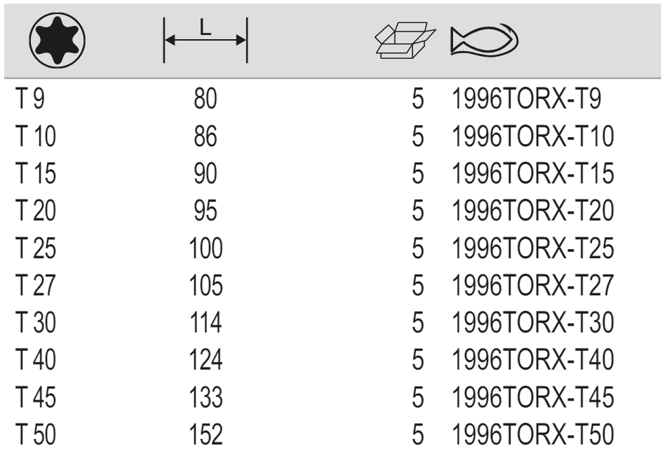BAHCO 1996TORX Long Ball End TORX Hexagon Key Phosphate Finish - Premium Hexagon Key from BAHCO - Shop now at Yew Aik.