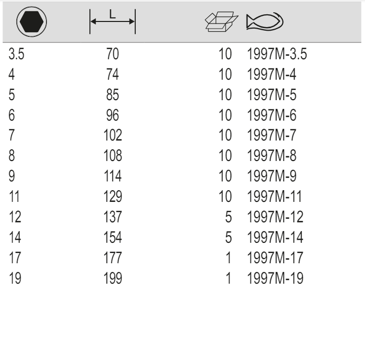 BAHCO 1997M For Hexagon Key Socket Head Screws, Metric - Premium Hexagon Key from BAHCO - Shop now at Yew Aik.