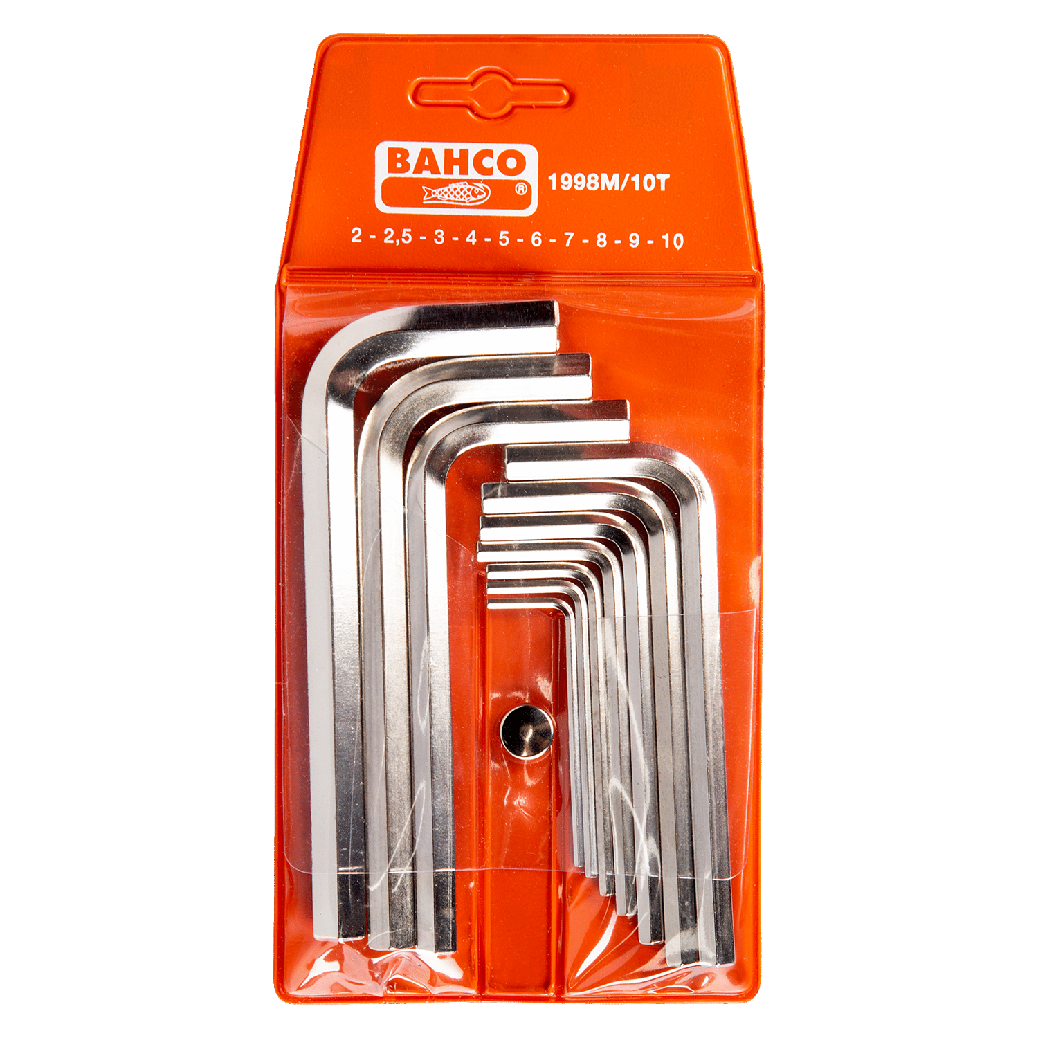 BAHCO 1998M/10T Metric Hexagon Key Set With Nickel Finish - 10Pcs - Premium Hexagon Key Set from BAHCO - Shop now at Yew Aik.