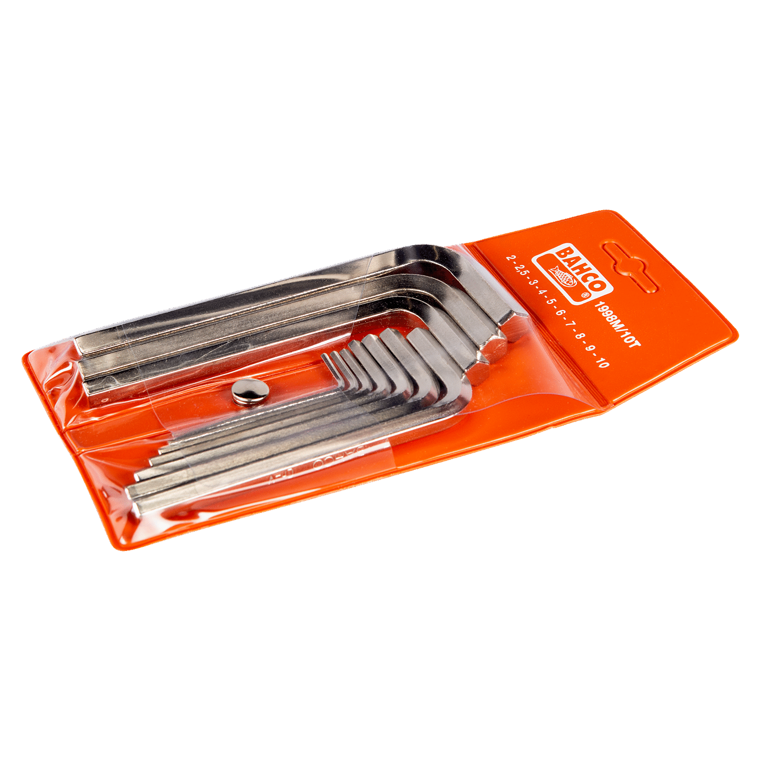 BAHCO 1998M/10T Metric Hexagon Key Set With Nickel Finish - 10Pcs - Premium Hexagon Key Set from BAHCO - Shop now at Yew Aik.