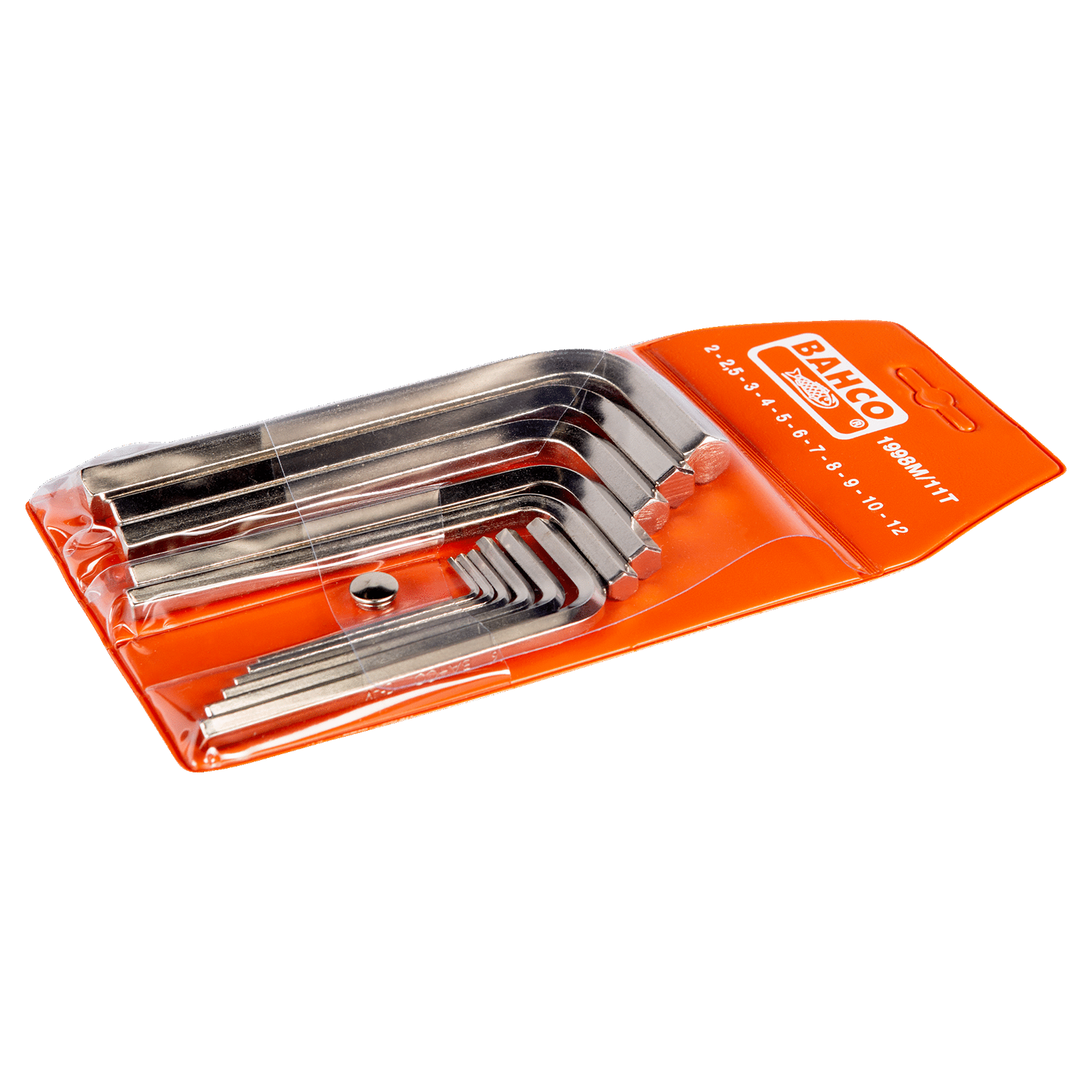 BAHCO 1998M/11T Metric Hexagon Key Set With Nickel Finish 11 Pcs - Premium Hexagon Key Set from BAHCO - Shop now at Yew Aik.
