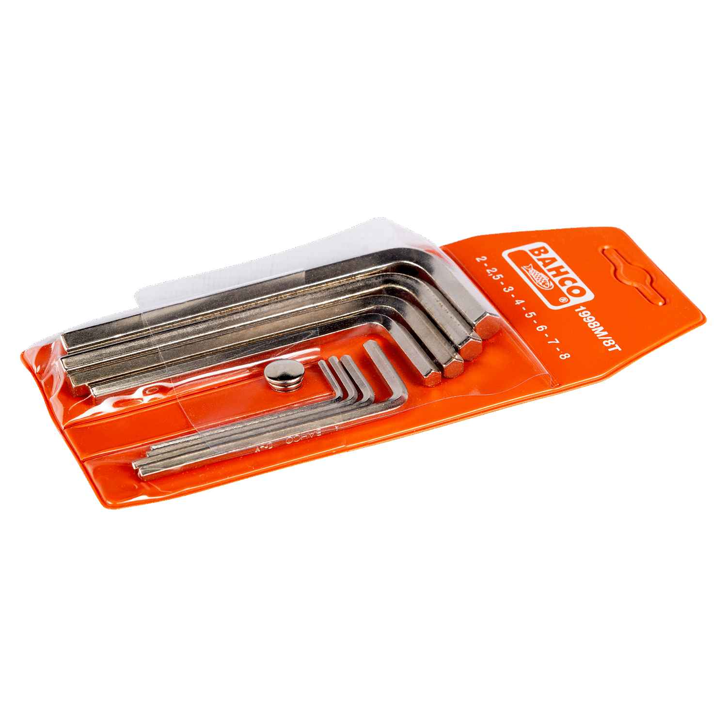 BAHCO 1998M/8T Metric Hexagon Key Set With Nickel Finish - 8 Pcs - Premium Hexagon Key Set from BAHCO - Shop now at Yew Aik.