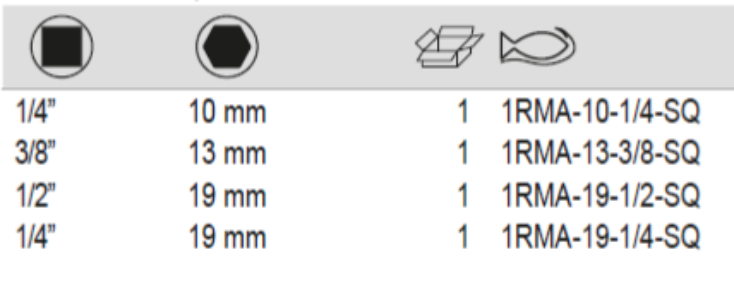 BAHCO 1RMA-SQ Drive Socket and Bit Adaptor for Ratcheting Wrench - Premium Socket and Bit Adaptor from BAHCO - Shop now at Yew Aik.