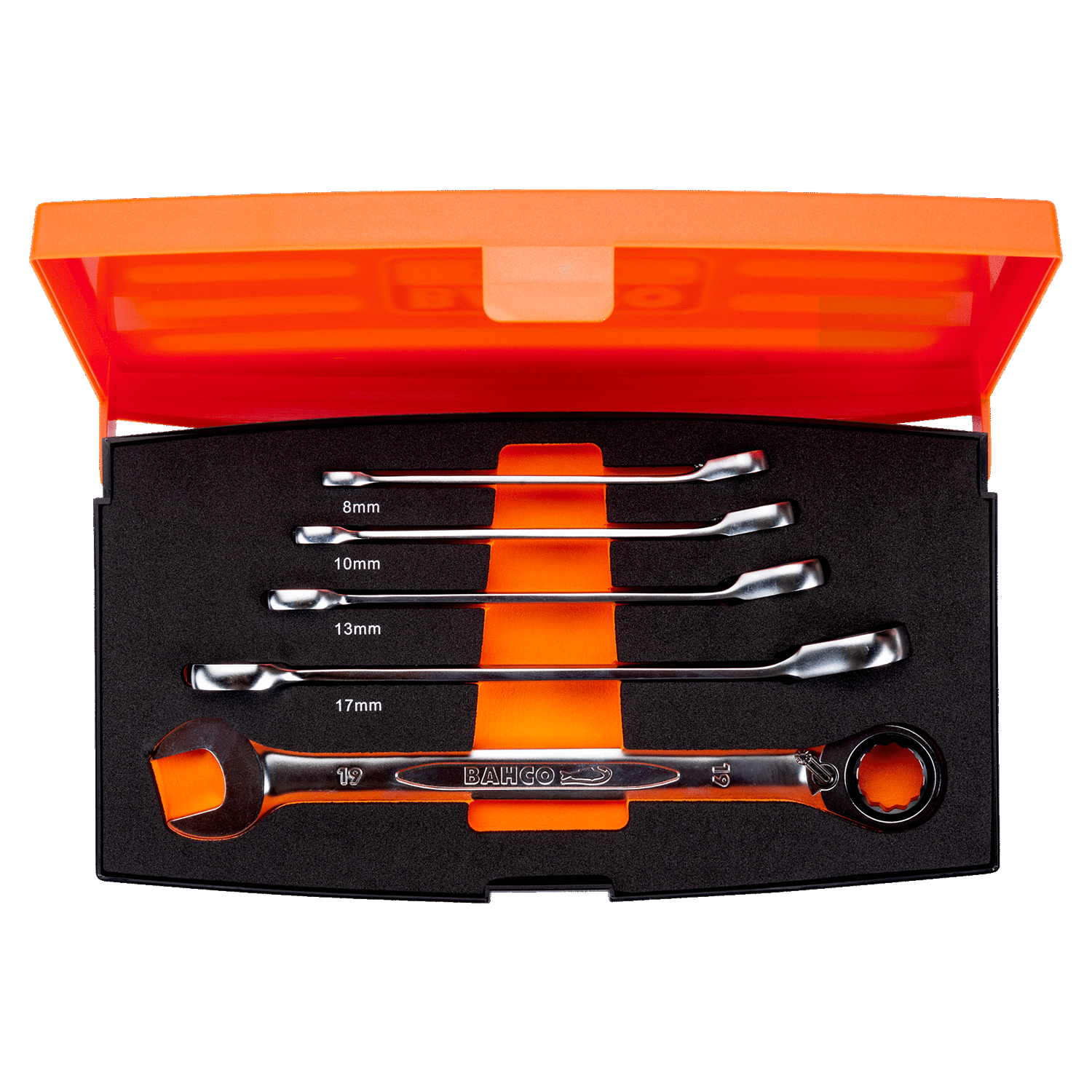 BAHCO 1RM/S5 Metric Combination Ratcheting Wrench Set - 5 Pcs - Premium Combination Ratcheting Wrench Set from BAHCO - Shop now at Yew Aik.