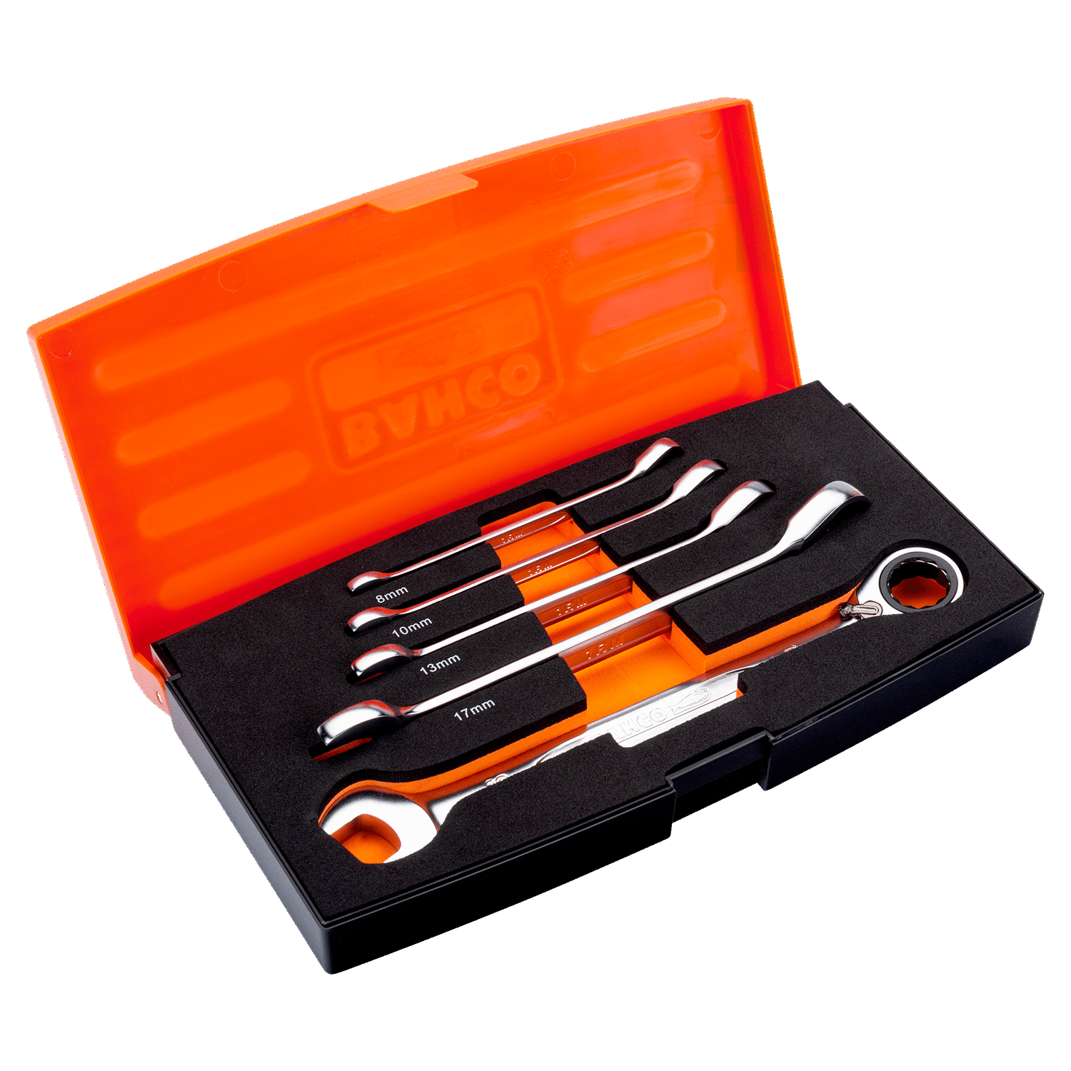 BAHCO 1RM/S5 Metric Combination Ratcheting Wrench Set - 5 Pcs - Premium Combination Ratcheting Wrench Set from BAHCO - Shop now at Yew Aik.