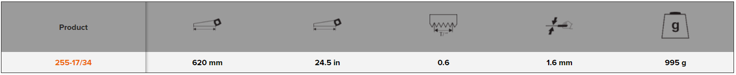 BAHCO 255-17/34 ProfCut Handsaw for Lightweight Concrete - 0.6" - Premium Handsaw from BAHCO - Shop now at Yew Aik.