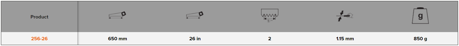 BAHCO 256-26 ProfCut Handsaw for Lightweight Concrete/Leca - 2" - Premium Handsaw from BAHCO - Shop now at Yew Aik.