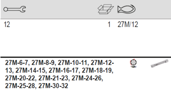 BAHCO 27M/12 Metric Double Head Socket Wrench Set - 10 Pcs - Premium Socket Wrench Set from BAHCO - Shop now at Yew Aik.