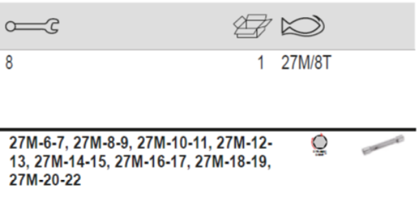 BAHCO 27M/8T Metric Double Head Socket Wrench Set - 8 Pcs - Premium Socket Wrench Set from BAHCO - Shop now at Yew Aik.