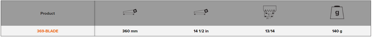 BAHCO 369-BLADE General Purpose Spare Sabre Sawblade - 13"/14" - Premium Sabre Sawblade from BAHCO - Shop now at Yew Aik.