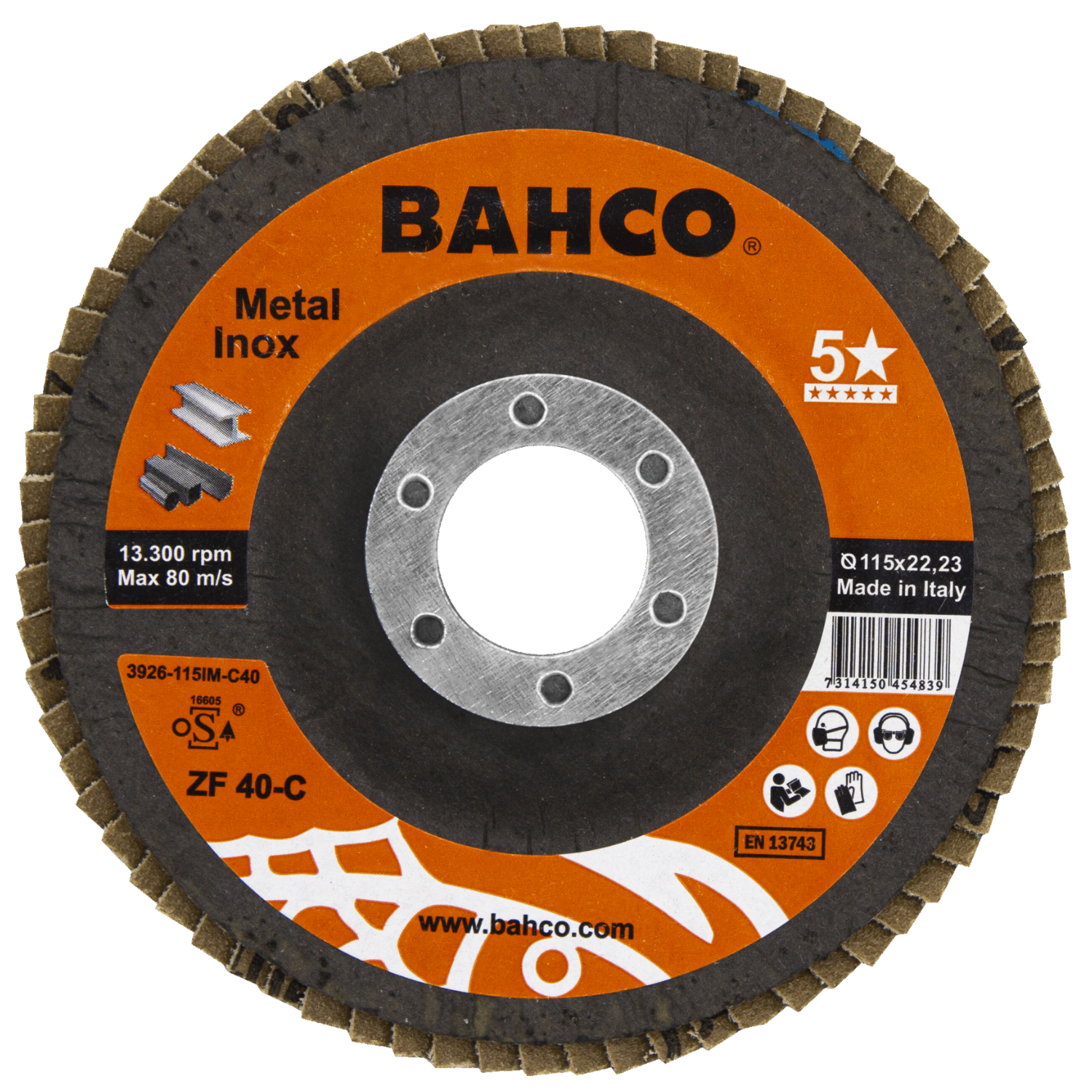 BAHCO 392-FLAP_C Abrasive Conical Flap Grinding Disc For Inox - Premium Grinding Disc from BAHCO - Shop now at Yew Aik.