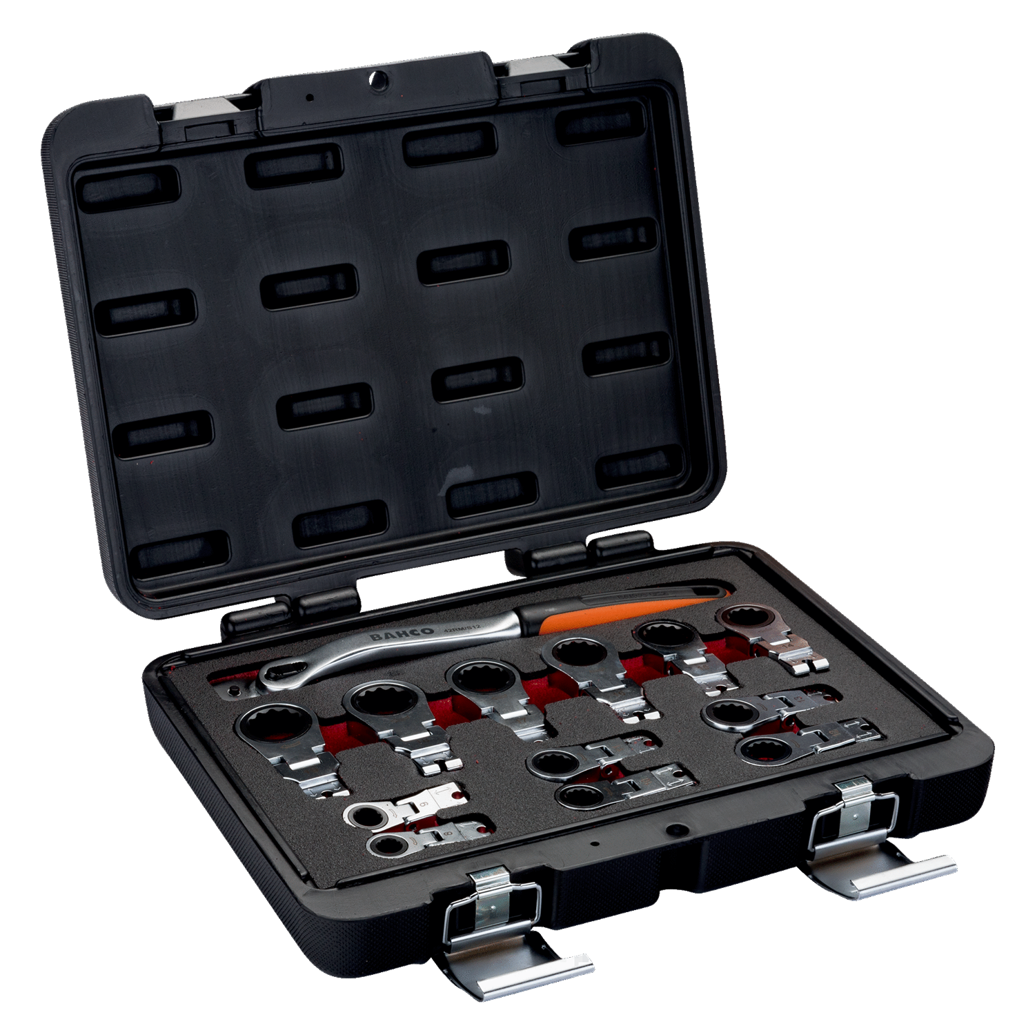 BAHCO 42RM/S12 Adjustable Ratcheting Ring Wrench Set - Premium Ratcheting Ring Wrench Set from BAHCO - Shop now at Yew Aik.