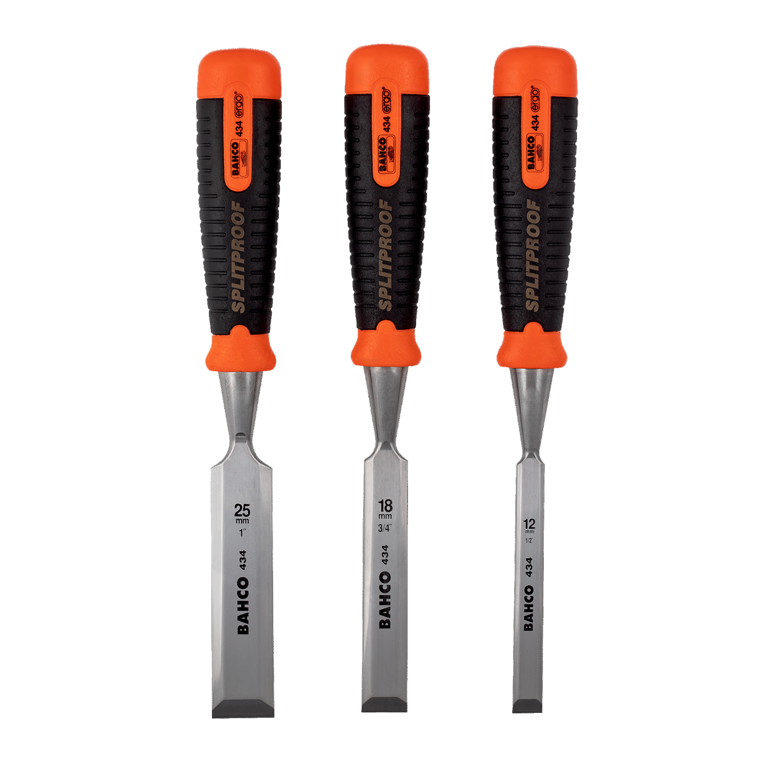 BAHCO 434-S3-EUR ERGO Splitproof Chisel Set - 3 Pcs/Cardboard Box - Premium Chisel Set from BAHCO - Shop now at Yew Aik.