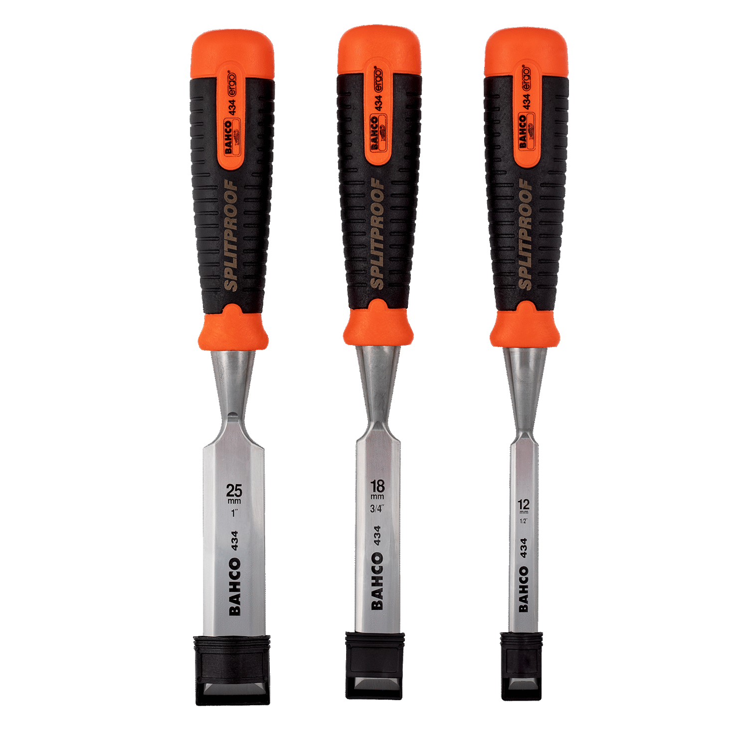 BAHCO 434-S3-EUR ERGO Splitproof Chisel Set - 3 Pcs/Cardboard Box - Premium Chisel Set from BAHCO - Shop now at Yew Aik.