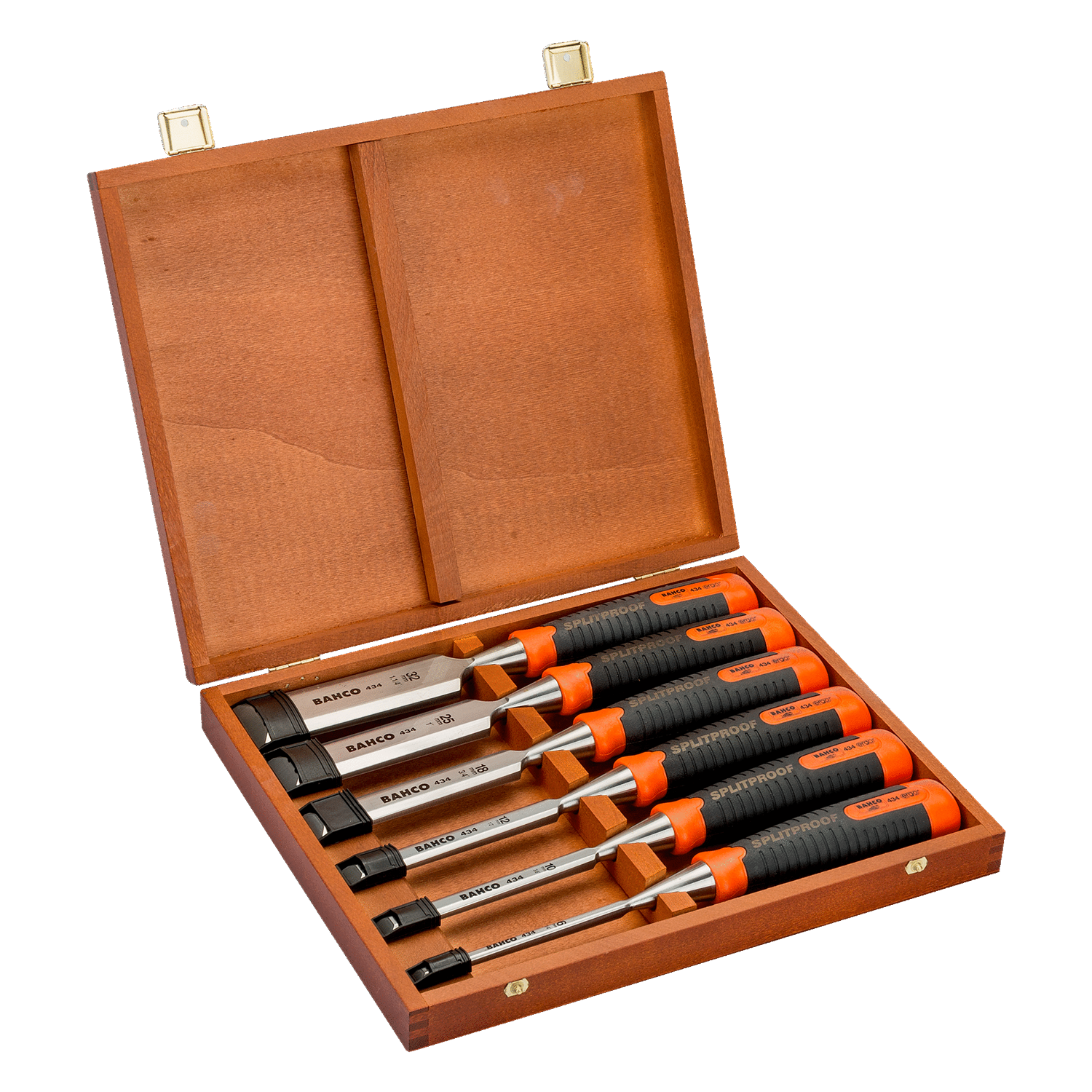 BAHCO 434-S6-EUR ERGO Splitproof Chisel Set - 6 Pcs/ Wooden Box - Premium Chisel Set from BAHCO - Shop now at Yew Aik.