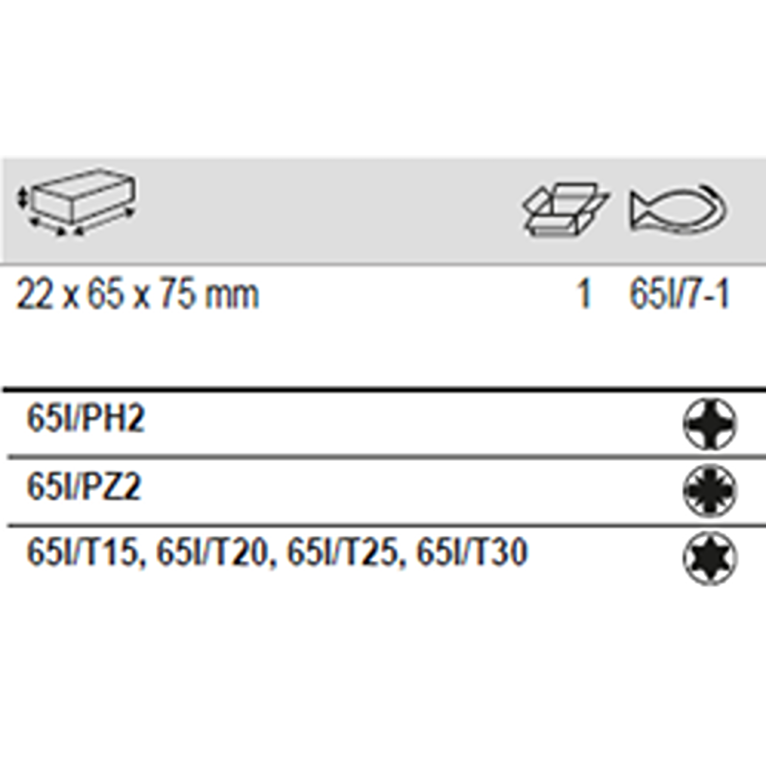 BAHCO 65I/7 1/4” Stainless Steel Screwdriver Bit Set - 7 Pcs - Premium Screwdriver Bit Set from BAHCO - Shop now at Yew Aik.