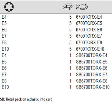 BAHCO 6700TORX-E 1/4" Square Drive Socket With Torx Profile - Premium Square Drive Socket from BAHCO - Shop now at Yew Aik.