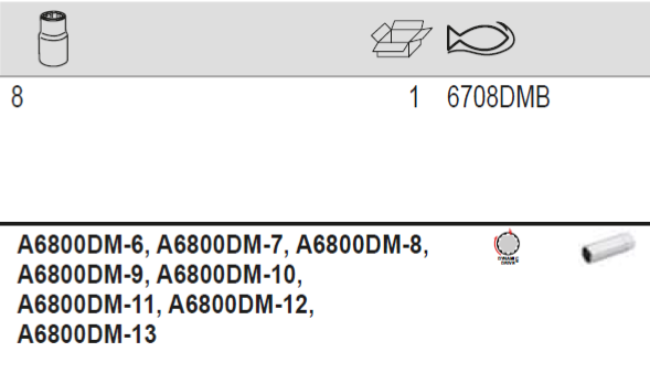BAHCO 6708DMB 1/4” Square Drive Deep Socket Set On Rail - Premium Socket Set from BAHCO - Shop now at Yew Aik.