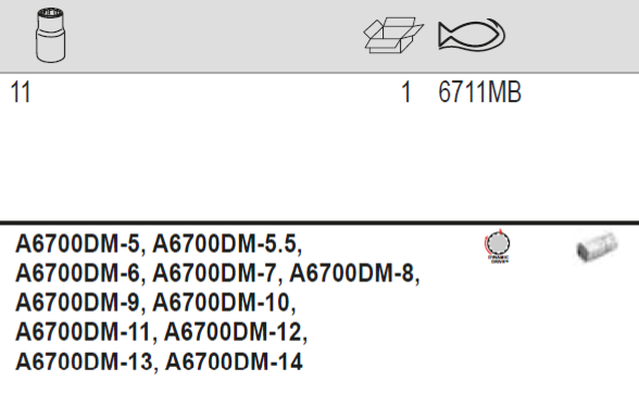 BAHCO 6711MB 1/4” Square Drive Socket Set Metric Bi-Hex Profile - Premium Socket Set from BAHCO - Shop now at Yew Aik.