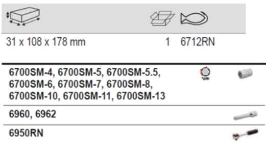 BAHCO 6712RN 1/4” Square Drive Socket Set Round Head Ratchet - Premium Socket Set from BAHCO - Shop now at Yew Aik.