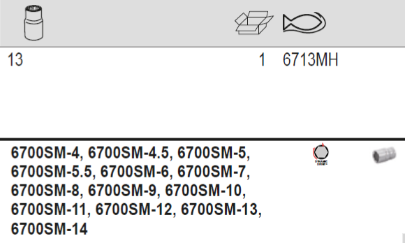 BAHCO 6713MH 1/4” Square Drive Socket Set Metric Hex Profile - Premium Socket Set from BAHCO - Shop now at Yew Aik.