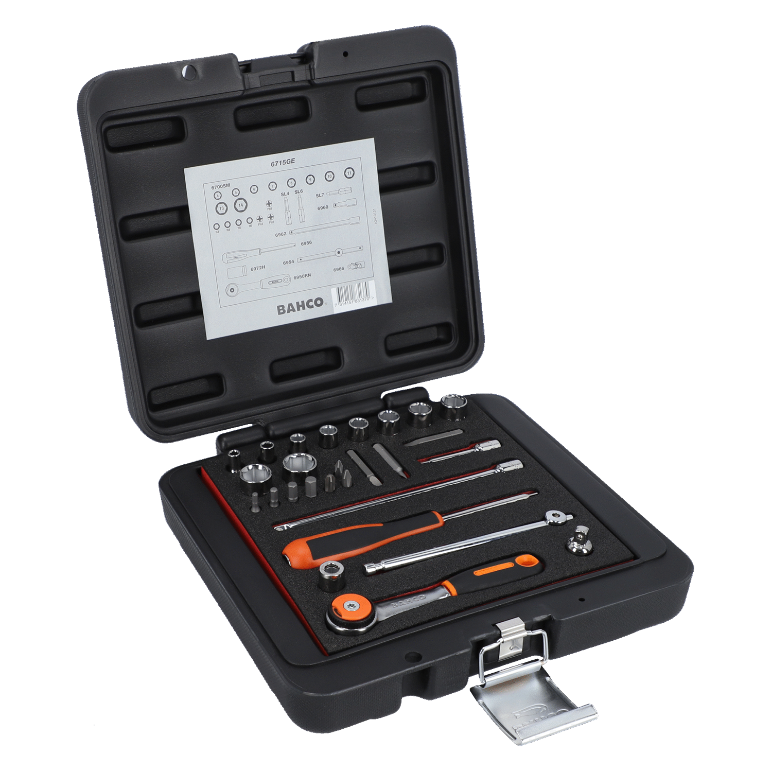 BAHCO 6715GE 1/4” Square Drive Socket Set And Spinner Handle - Premium Socket Set from BAHCO - Shop now at Yew Aik.