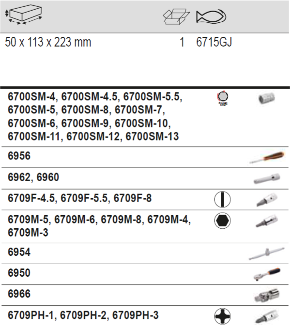 BAHCO 6715GJ 1/4” Square Drive Socket Set And Screwdriver Bits - Premium Socket Set from BAHCO - Shop now at Yew Aik.