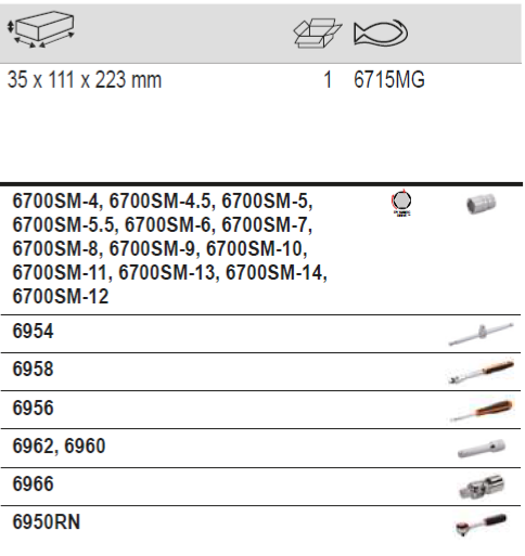 BAHCO 6715MG 1/4” Square Drive Socket Set Metric Hex Profile - Premium Socket Set from BAHCO - Shop now at Yew Aik.